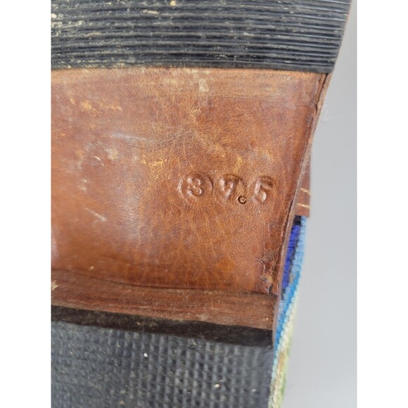 Vtg Western Leather Ankle Bootie Womens 7 Brown Aztec Embroidered Boho Hippie - Picture 11 of 11